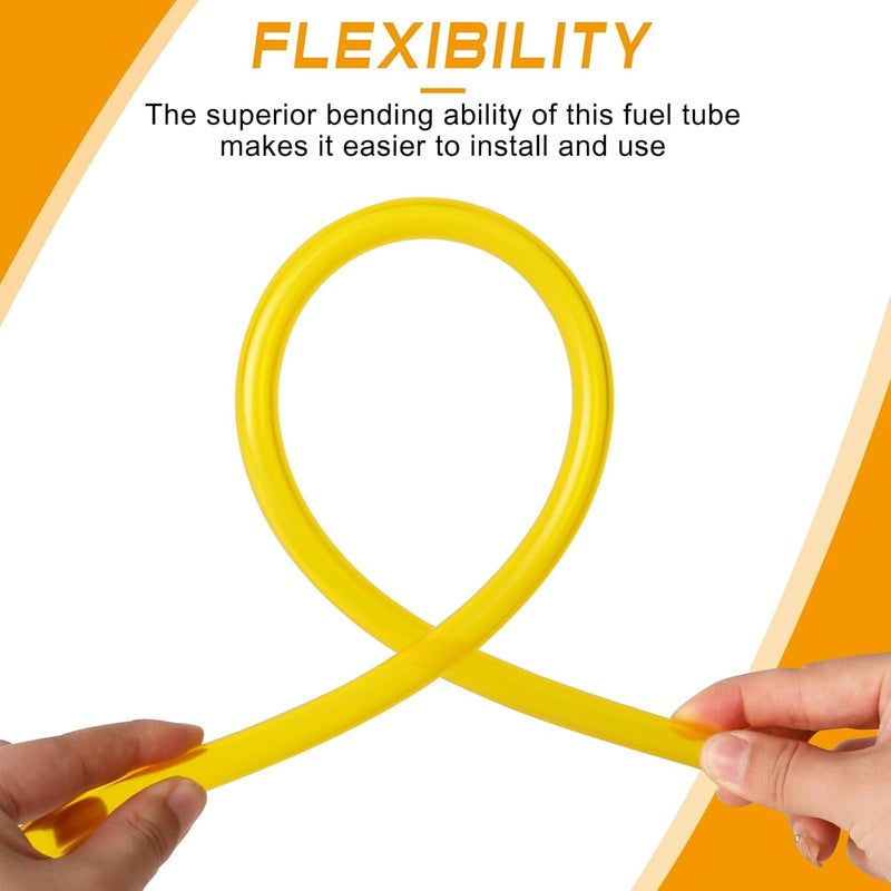 steauty 9.8 Feet Long Fuel Line Gas Tube Fuel Transfer Hose (ID 8mm * OD 12mm) with Hose Clamps, High Transparency, Corrosion Resistance PVC Material for Automotive Fuel Systems Engines - Image 3